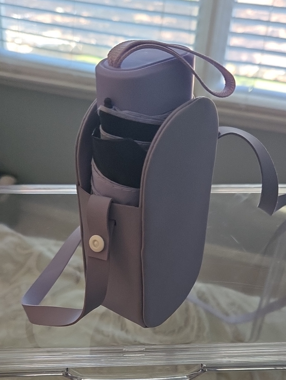 Source Unknown Lavender Crossbody Bottle Bag